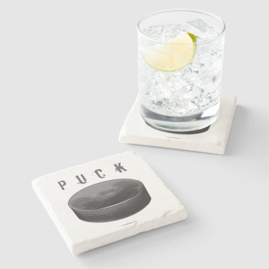 PUCK (ockey) Stenen Onderzetter (Zijkant)