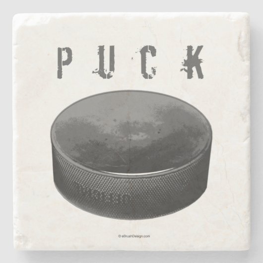 PUCK (ockey) Stenen Onderzetter (Voorkant)