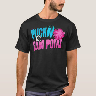 Puck of Pom Poms voor een de hakkeyspeler van IJs T-shirt