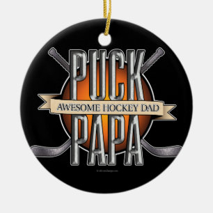Puck Papa (Hockey Dad) Keramisch Ornament