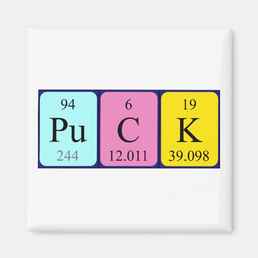 Puck periodieke lijstnaam magnet (Voorkant)