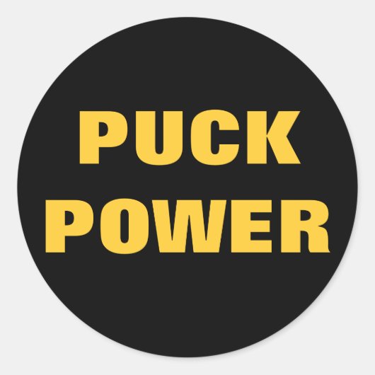 PUCK POWER RONDE STICKER (Voorkant)
