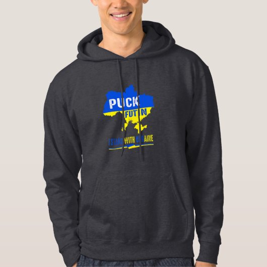 PUCK PUTIN UKRANIAN SUPPORT HOODIE (Voorkant)