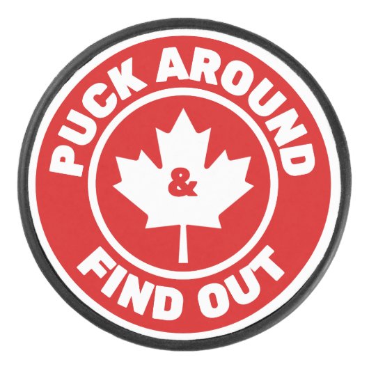 Puck rond en ontdek Canadian Maple Leaf (Voorkant)