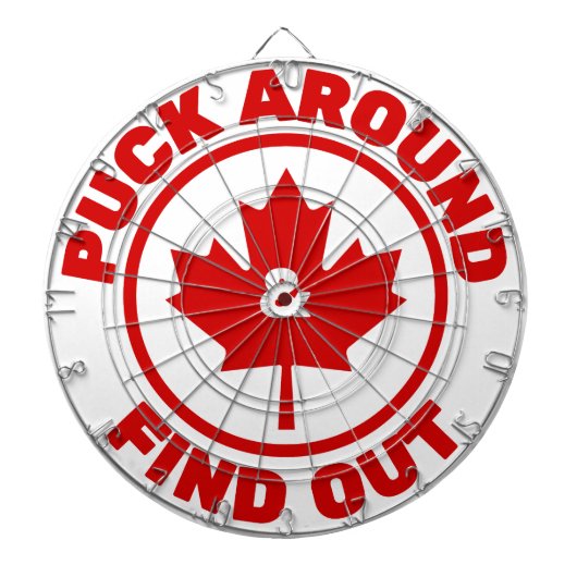 Puck rond en ontdek Canadian Maple Leaf Dartbord (Voorkant)