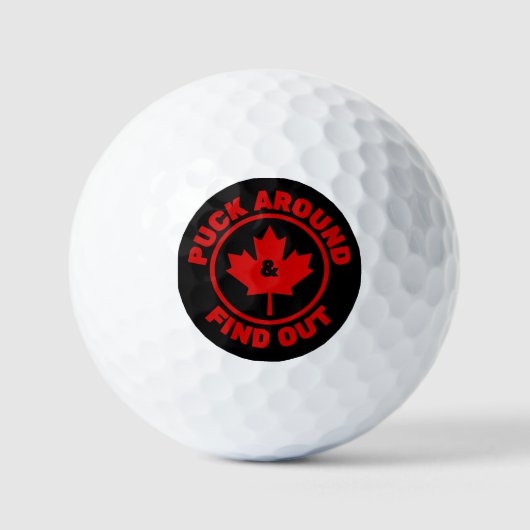 Puck rond en ontdek Canadian Maple Leaf Golfballen (Voorkant)