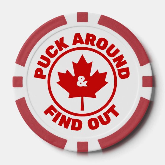 Puck rond en ontdek Canadian Maple Leaf Poker Chips (Voorkant)