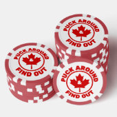 Puck rond en ontdek Canadian Maple Leaf Poker Chips (Opstapeling)