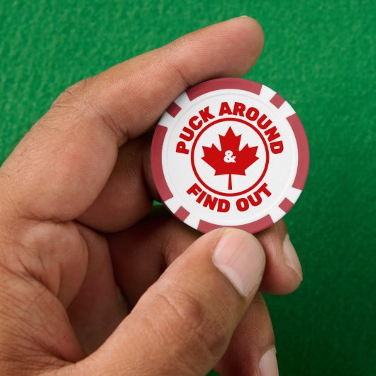 Puck rond en ontdek Canadian Maple Leaf Poker Chips (Hand)