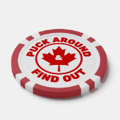 Puck rond en ontdek Canadian Maple Leaf Poker Chips (Enkel)