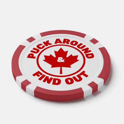 Puck rond en ontdek Canadian Maple Leaf Poker Chips (Enkel)