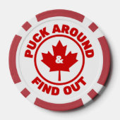 Puck rond en ontdek Canadian Maple Leaf Poker Chips (Achterkant)