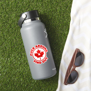 Puck rond en ontdek Canadian Maple Leaf Sticker