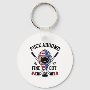 Puck Rond En Uitvinden Grappig Hockey  Sleutelhanger