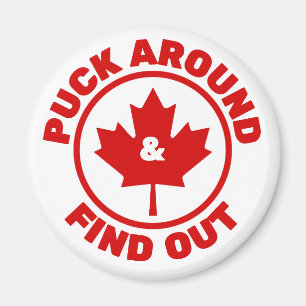 Puck Rondneuzen & Uitvinden Canadese Esdoornblad Magneet