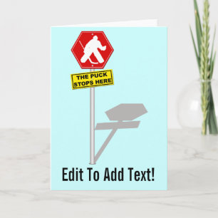 Puck stopt hier, Hockey Goalie Wenskaart Kaart
