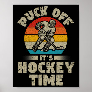 Puck Uit Het Is Hockey Tijd Hockey Retro IJshockey Poster