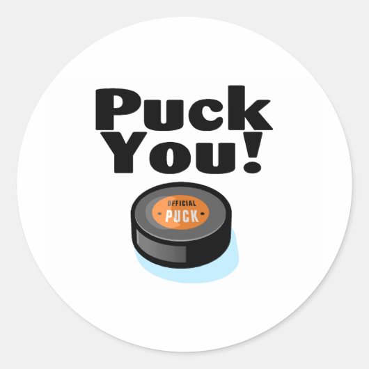 Puck You (Hockey) Ronde Sticker (Voorkant)