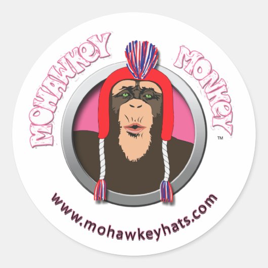Pucker Mohawkey Monkey sticker (Voorkant)