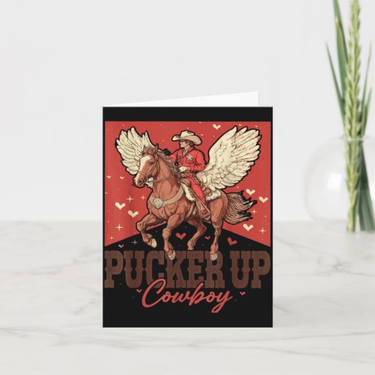 Pucker Up Cowboy Funny Western Valentines  Kaart (Voorkant)