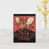 Pucker Up Cowboy Funny Western Valentines  Kaart (Gele Bloem)