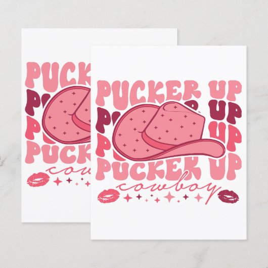 Pucker Up Cowboy Westerne Valentijnsdag (Voorkant / Achterkant)