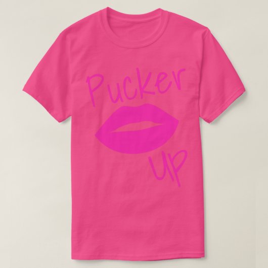 Pucker Up Kiss Me Hot Lips Grappige Mode en Makeu T-shirt (Design voorkant)