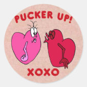 Pucker Up Valentijn Harten Stickers (Voorkant)