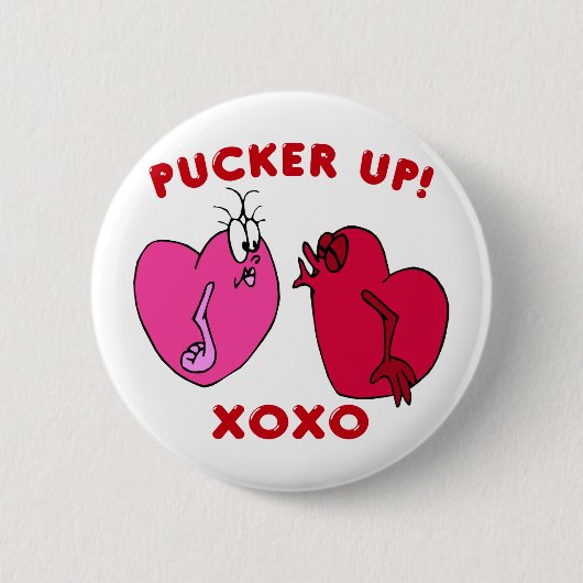 Pucker up Valentijn Hearts Button (Voorkant)