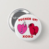 Pucker up Valentijn Hearts Button (Voorkant /achterkant)
