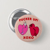 Pucker Up Valentijn Hearts Button (Voorkant /achterkant)