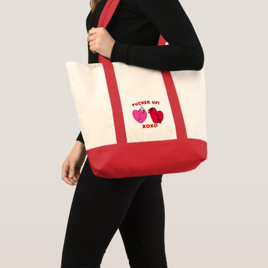 Pucker up Valentijn Hearts Canvas tas (Voorkant (product))
