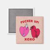 Pucker Up Valentijn Hearts Magnet (Voorkant / Achterkant)