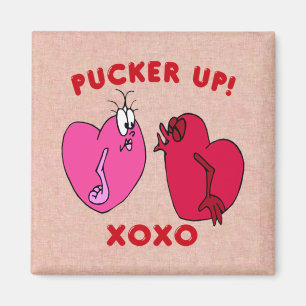 Pucker Up Valentijn Hearts Magnet