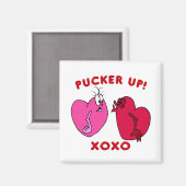 Pucker up Valentijn Hearts Magnet (Voorkant / Achterkant)