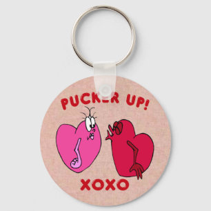 Pucker Up Valentijn Hearts Sleutelhanger