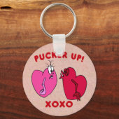 Pucker Up Valentijn Hearts Sleutelhanger (Voorkant)