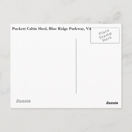 Puckett Cabin Shed Briefkaart (Achterkant)