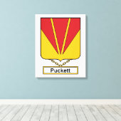 Puckett Family Crest Canvas Afdruk (Insitu (Houten vloer))