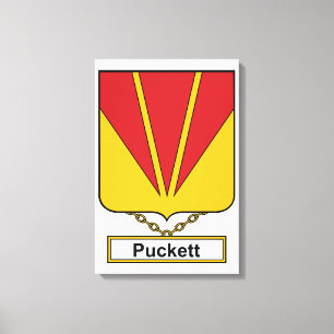 Puckett Family Crest Canvas Afdruk