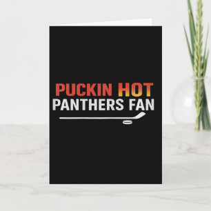 Puckin Hot Panthers Fan Grappig Schattig Hockeysti Kaart