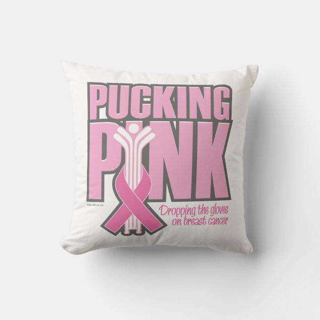 Pucking Pink (ijshockey) Kussen (Voorkant)