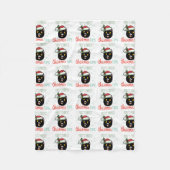 Pucky's Purrfect met Kerstmis Fleece Deken (Voorkant)