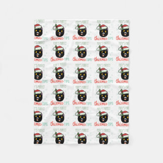 Pucky's Purrfect met Kerstmis Fleece Deken