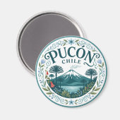 Pucón Chilië Magneet (Voorkant / Achterkant)