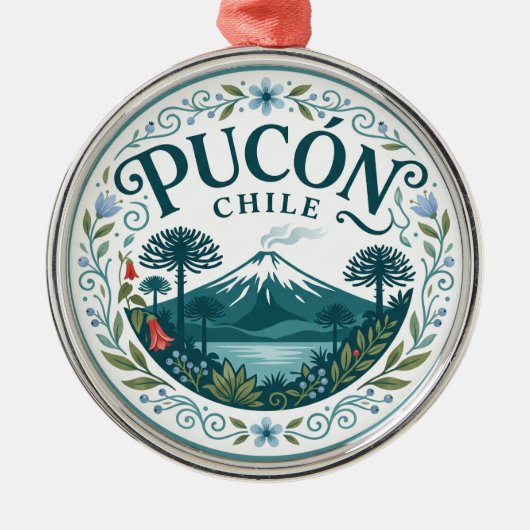 Pucón Chilië Metalen Ornament (Voorkant)