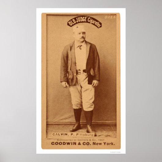 Pud Galvin Baseball Kaart 1887 Poster (Voorkant)