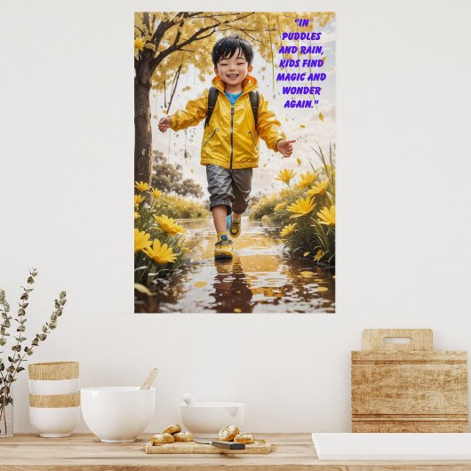 Puddels en regen poster (Keuken)