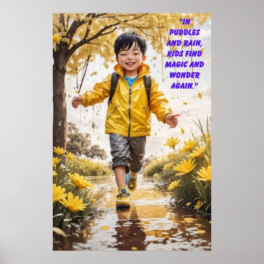 Puddels en regen poster (Voorkant)