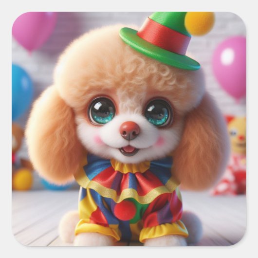 "Puddels" Vierkante Sticker (Voorkant)